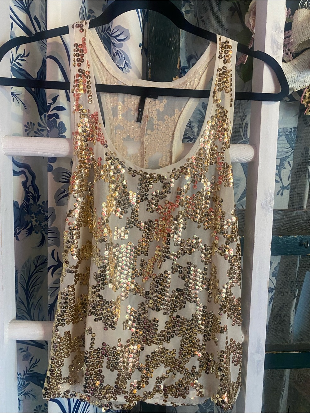 Nollie Ivory Sequin Tank Top